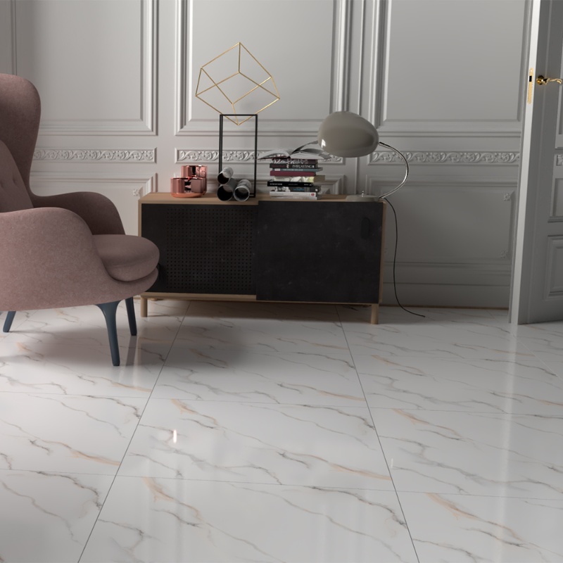 ALASKA WHITE | 60x60 | Porcelain Tiles | Floor Tiles | Polished Tiles | White Tiles | 24