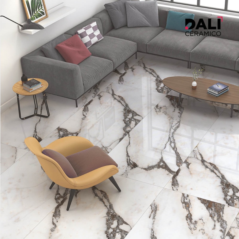 Statuario | 60x120cm | Slim Tiles | Polished Porcelain Tiles | Marble Floornig