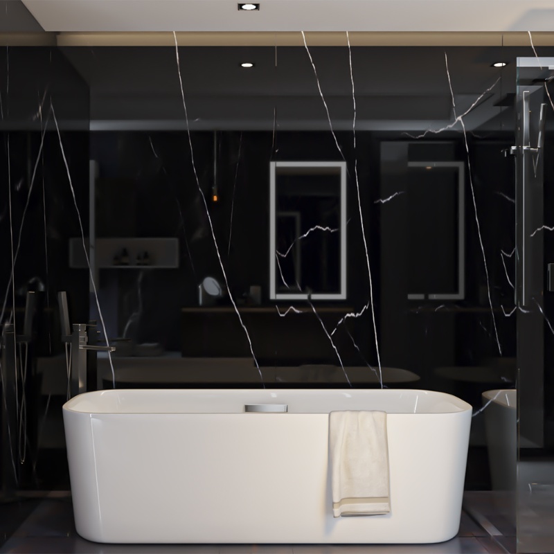 Negro Marquina | 120x240cm | Large Porcelain Slab | Large Marble Tiles